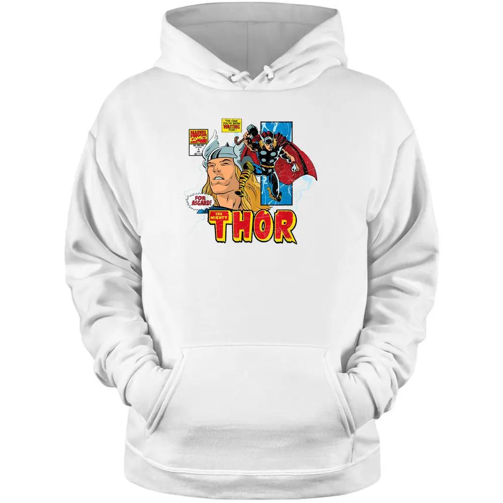 Marvel Comics Mighty Thor Retro Distressed Comic T-shirt Pullover Hoodie