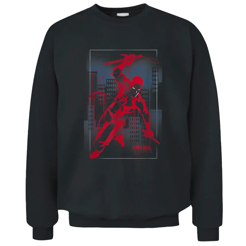 Marvel Daredevil City Skyline Graffiti Pullover Sweatshirt