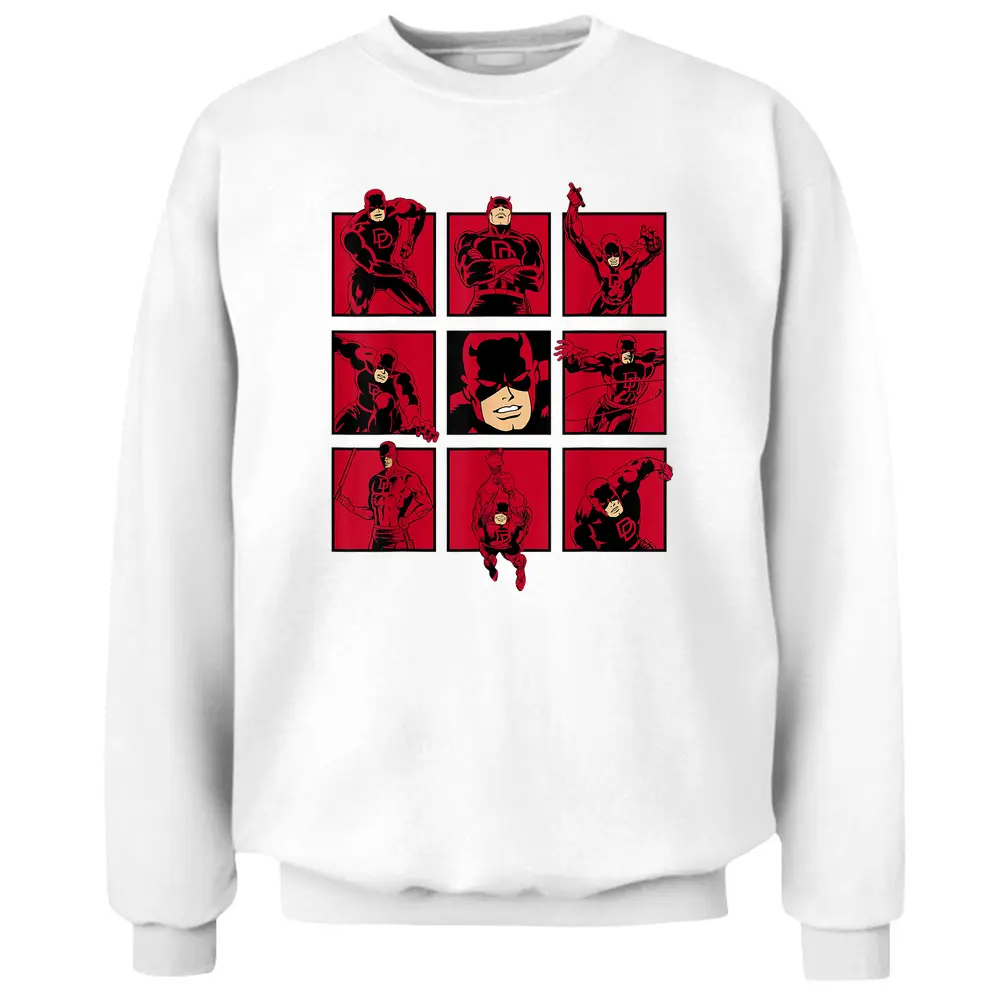 Marvel Daredevil The Faces Of The Man With No Fear Pullover Sweatshirt