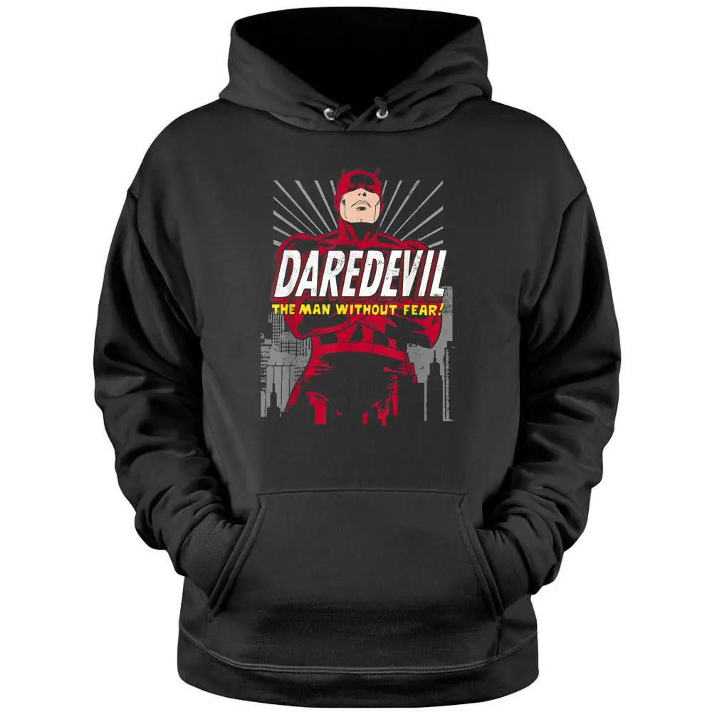 Marvel Daredevil The Man Without Fear Retro Graphic T-shirt Pullover Hoodie