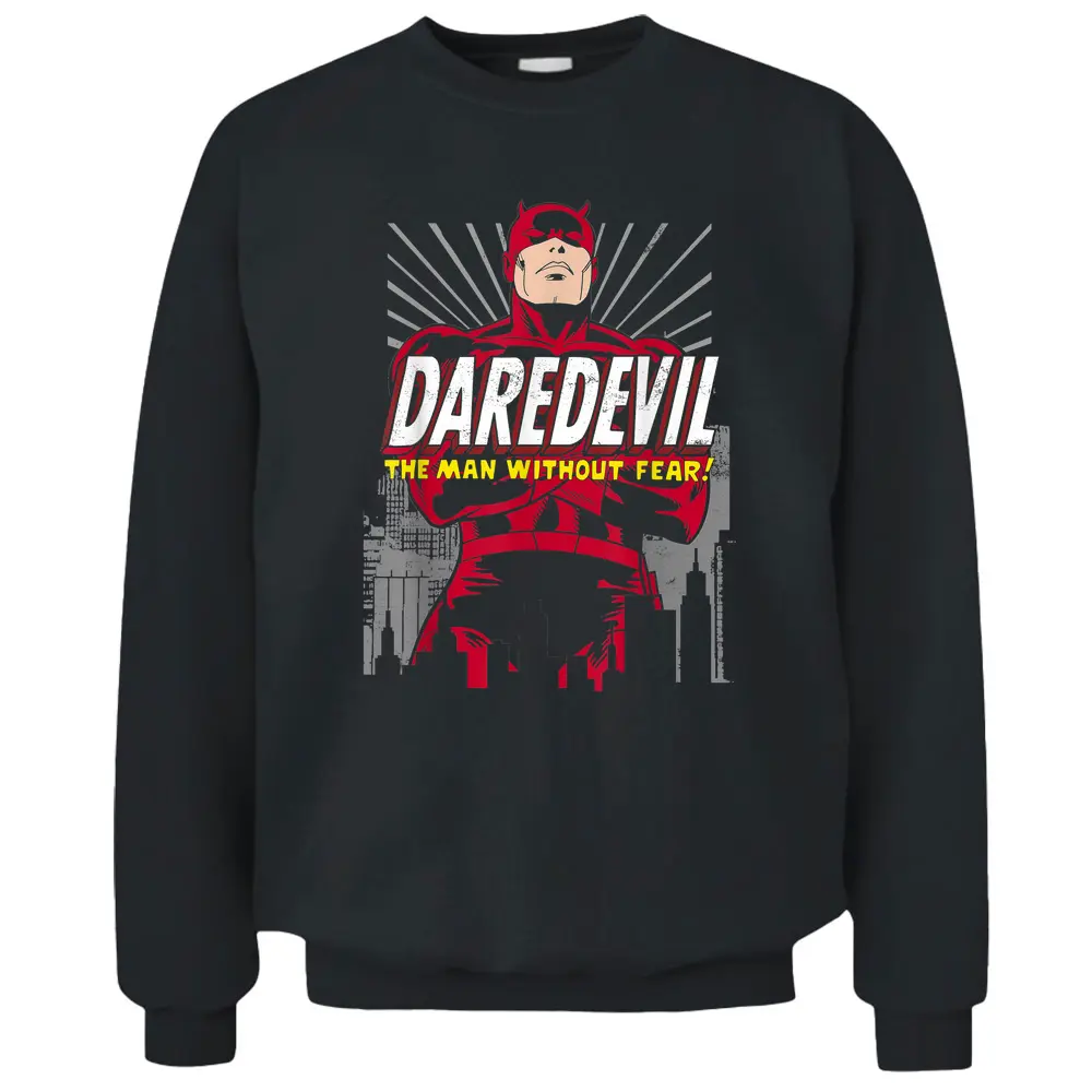 Marvel Daredevil The Man Without Fear Retro Graphic T-shirt Pullover Sweatshirt