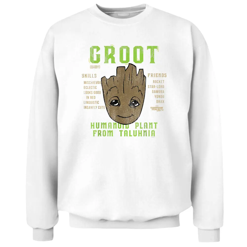 Marvel Guardians Of Galaxy 2 Groot Skills Graphic T-shirt C2 Pullover Sweatshirt