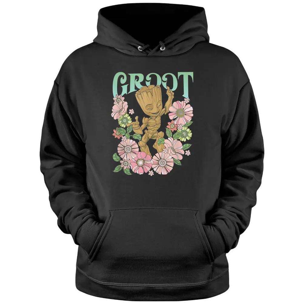 Marvel Guardians Of The Galaxy Groot Floral Dance Poster Pullover Hoodie