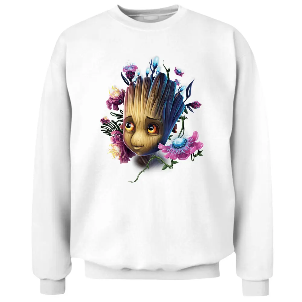 Marvel Guardians Of The Galaxy Groot Flowers Graphic T-shirt Pullover Sweatshirt