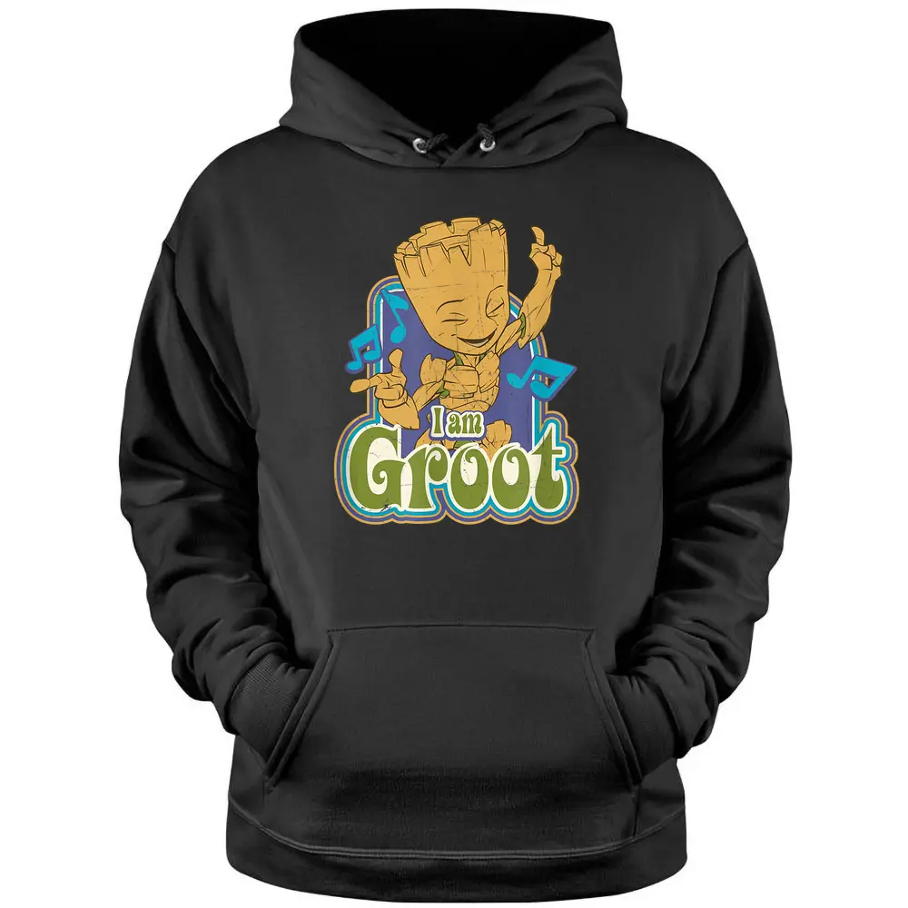 Marvel Guardians Of The Galaxy I Am Groot Vintage Music Pullover Hoodie