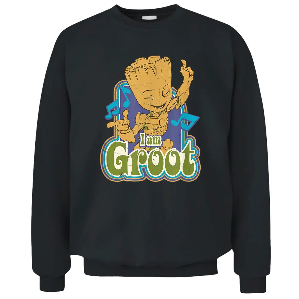 Marvel Guardians Of The Galaxy I Am Groot Vintage Music Pullover Sweatshirt