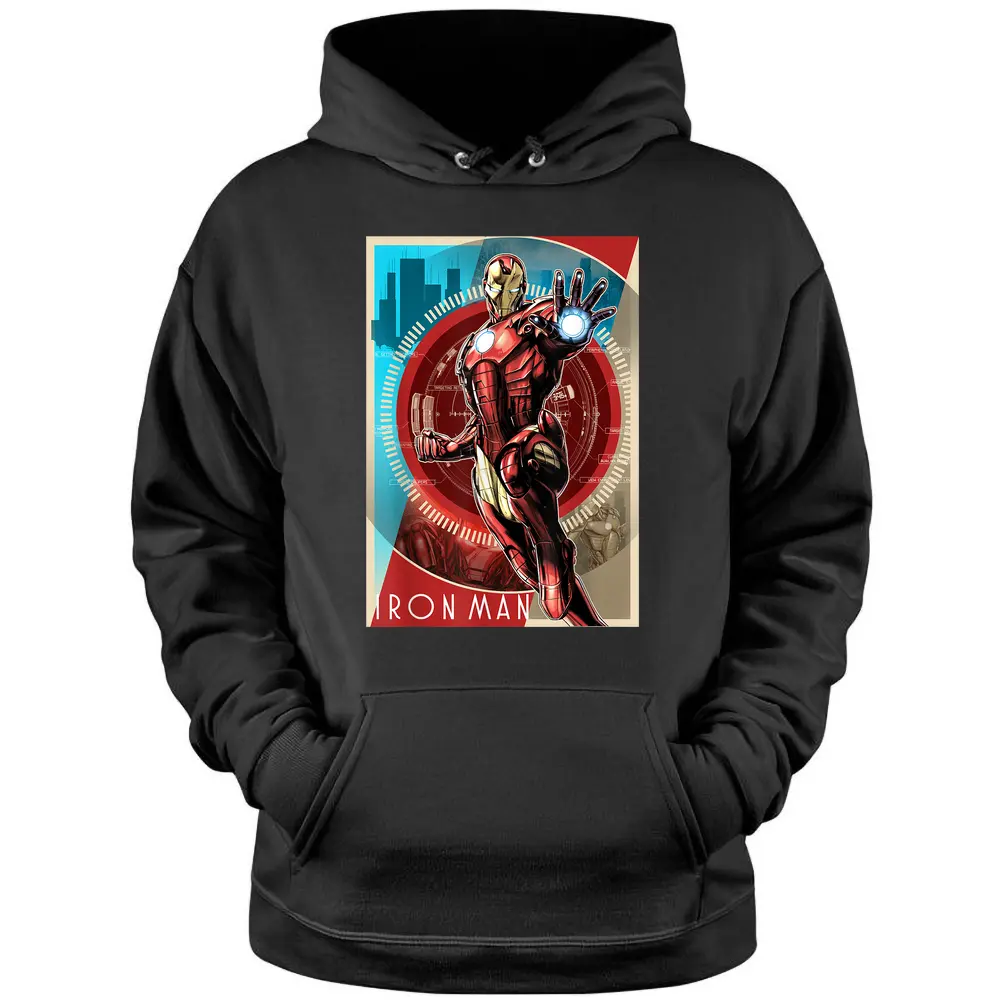 Marvel Iron Man Vintage Tech Poster Pullover Hoodie