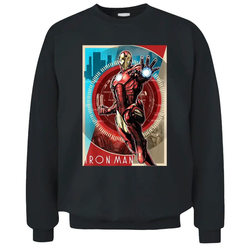 Marvel Iron Man Vintage Tech Poster Pullover Sweatshirt