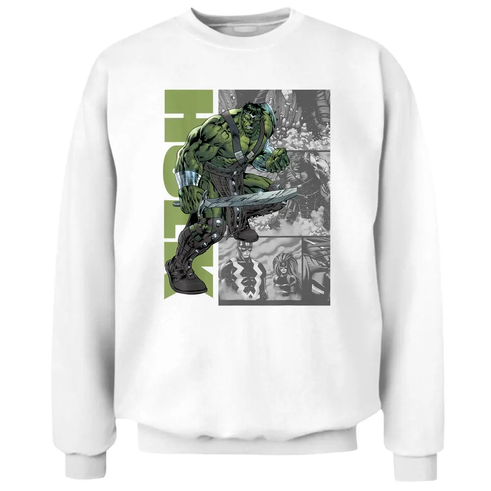 Marvel Planet Hulk Metal Arm Sword On Panels Pullover Sweatshirt