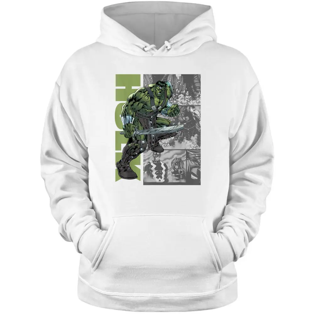 Marvel Planet Hulk Metal Arm Sword On Panels Pullover Hoodie