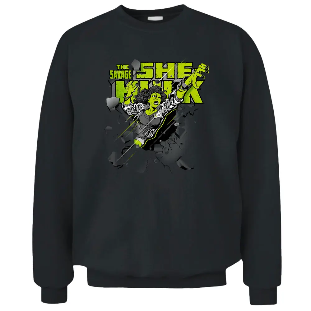 Marvel She-hulk Savage Breakthrough Graphic Comic Icon Pullover Sweatshirt