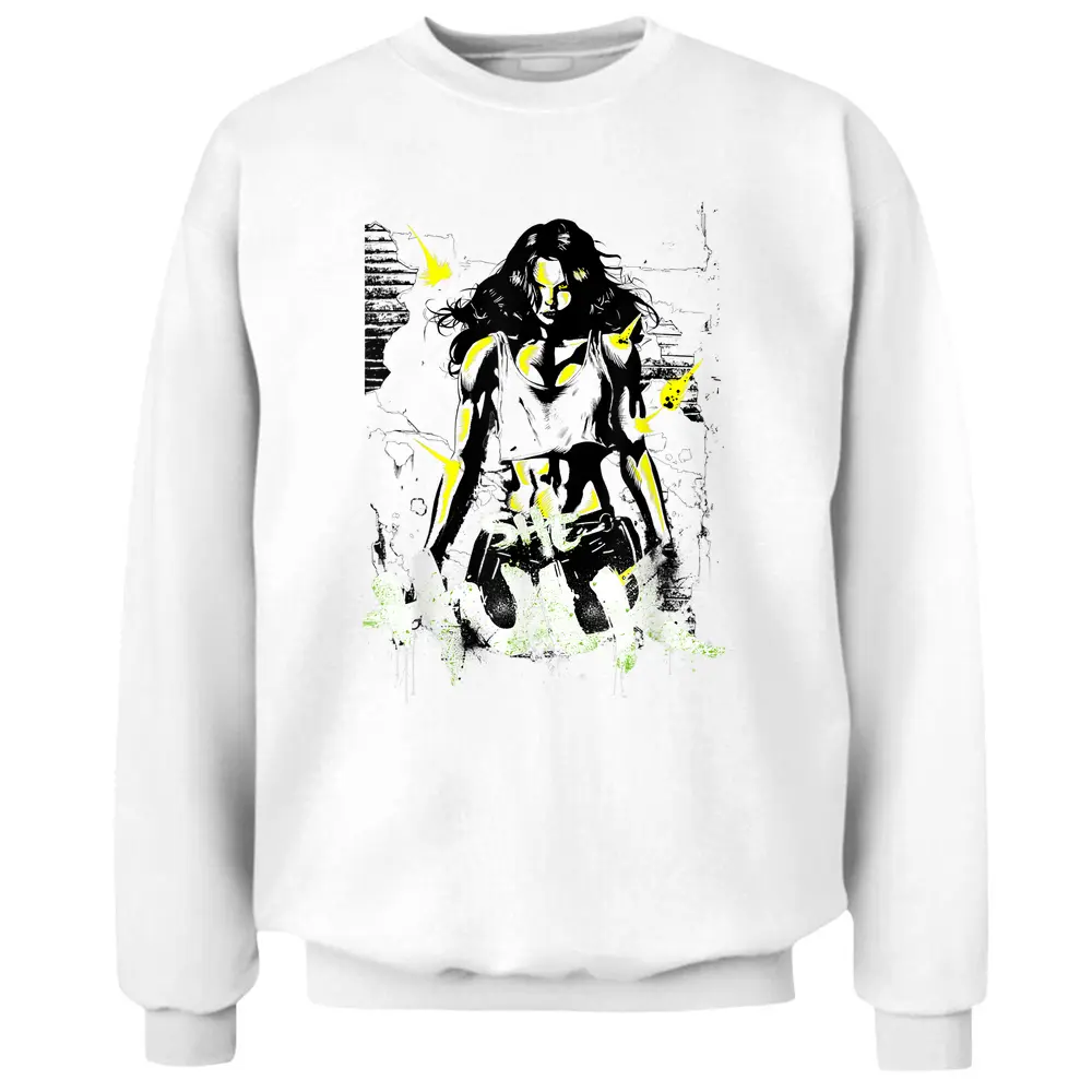 Marvel She-hulk The Savage Green Neon Brick Splat Pullover Sweatshirt