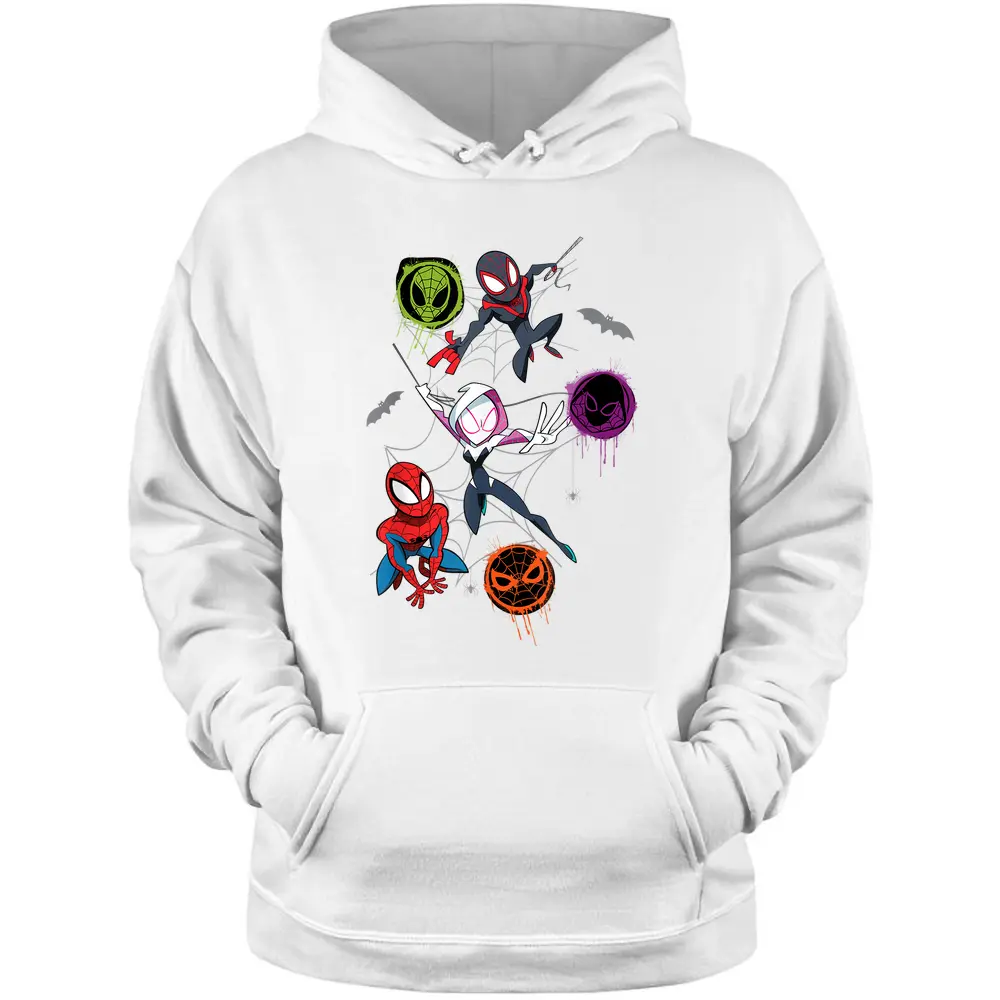 Marvel Spider-man And Spider-verse Pals Halloween Adventure Pullover Hoodie