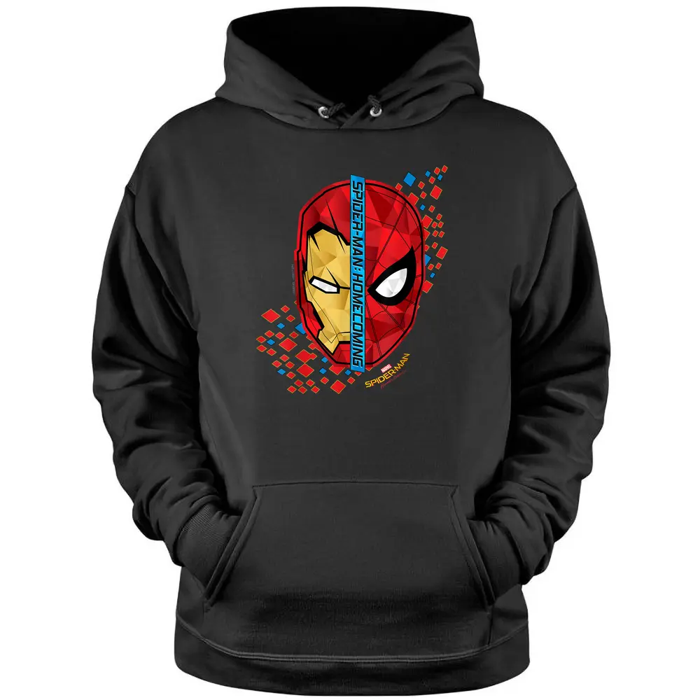 Marvel Spider-man Homecoming Iron Man Face Split T-shirt C1 Pullover Hoodie