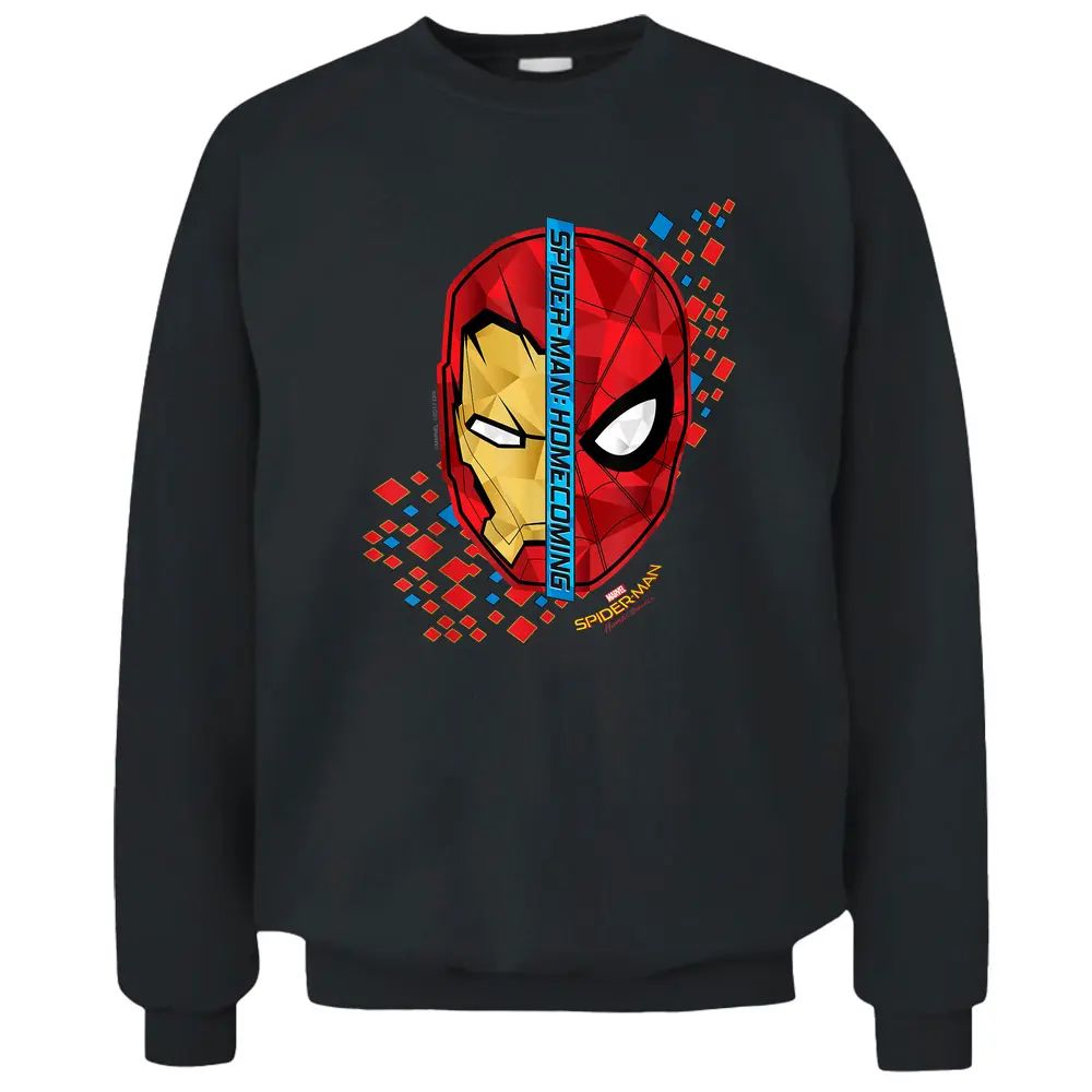 Marvel Spider-man Homecoming Iron Man Face Split T-shirt C1 Pullover Sweatshirt