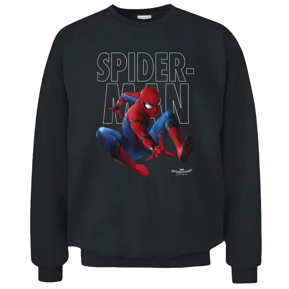 Marvel Spider-man Homecoming Outlined Epic Jump Pose T-shirt Pullover Sweatshirt