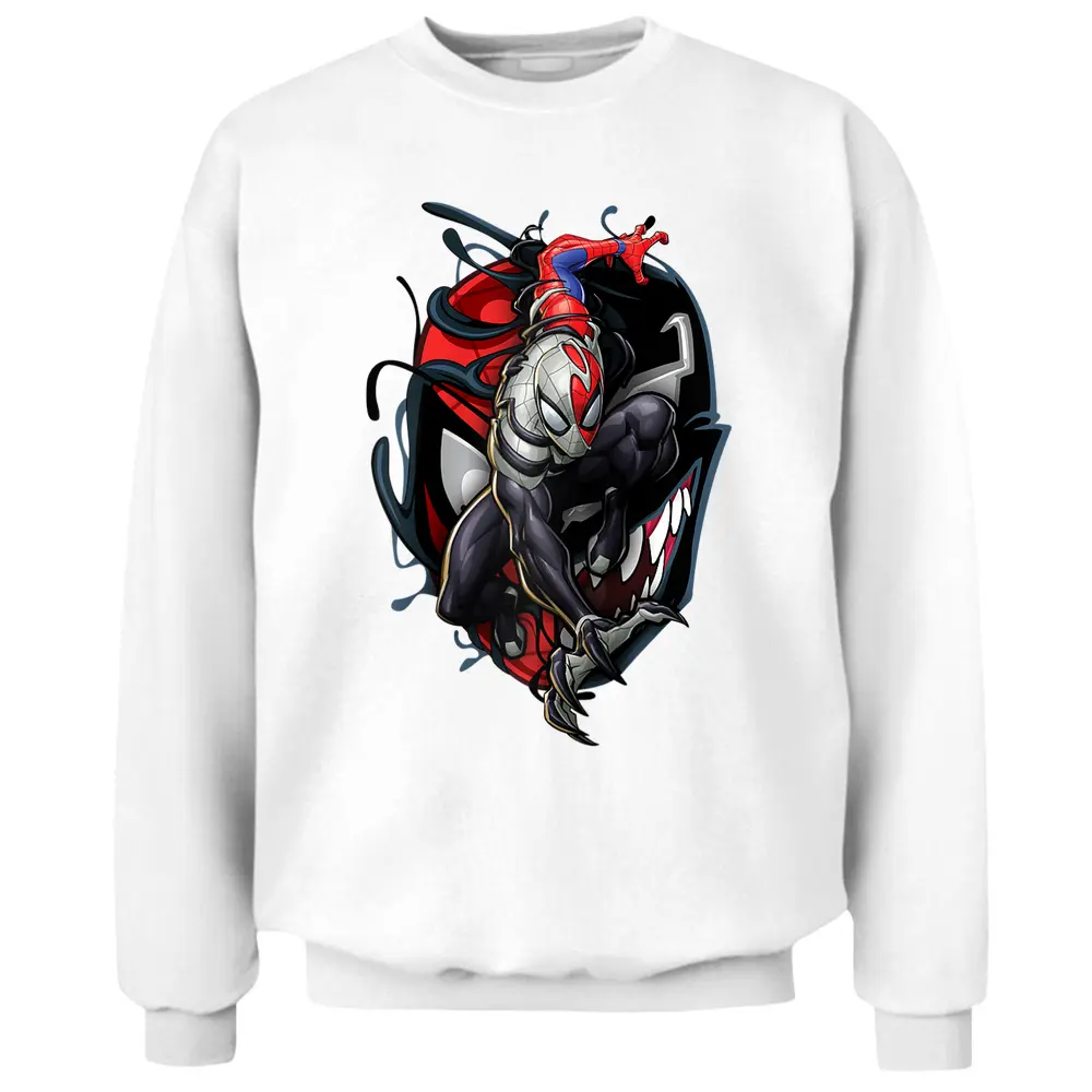 Marvel Spider-man Maximum Venom Spider-man Action Shot Raglan Baseball Tee Pullover Sweatshirt