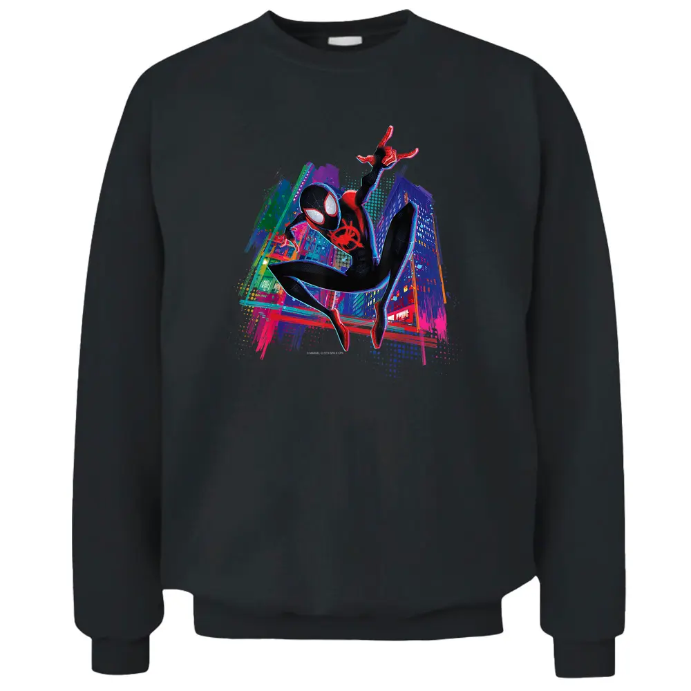 Marvel Spider-man Miles Morales Graffiti City Pullover Sweatshirt