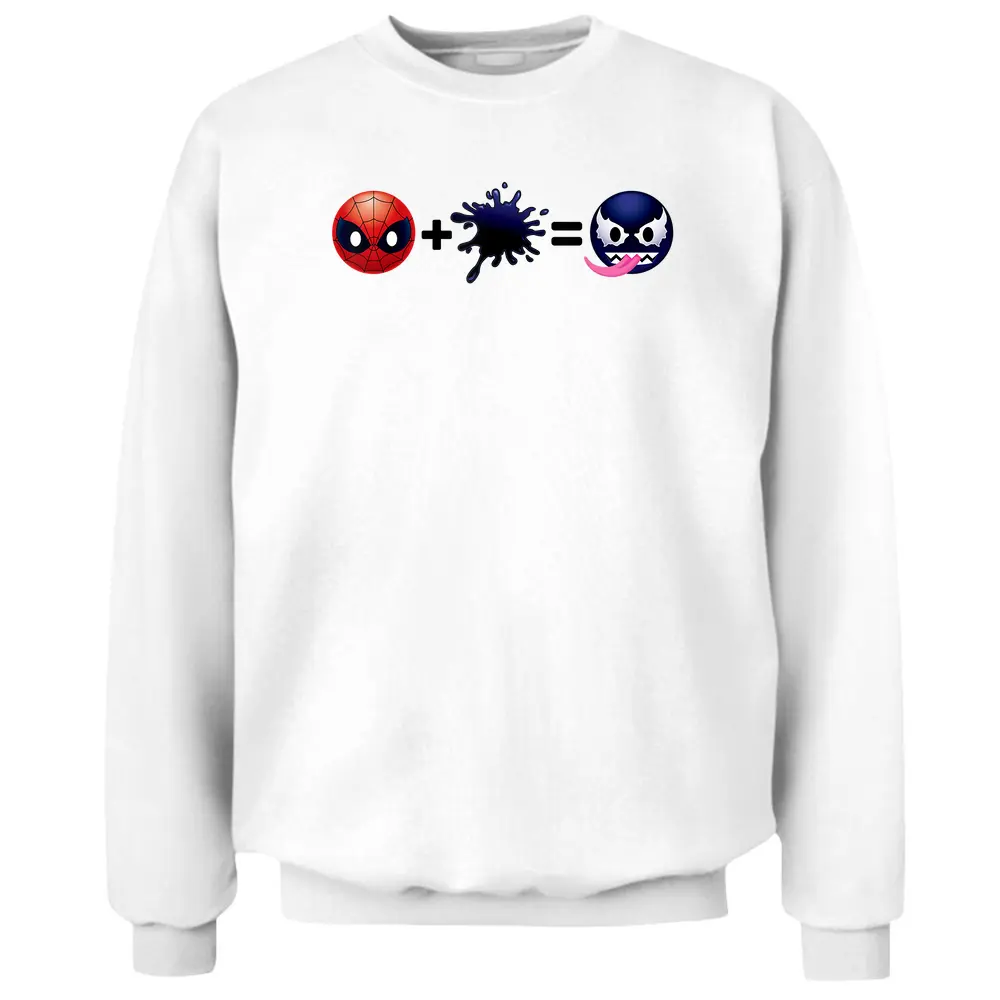 Marvel Spider-man Plus Venom Emoticon Graphic Pullover Sweatshirt