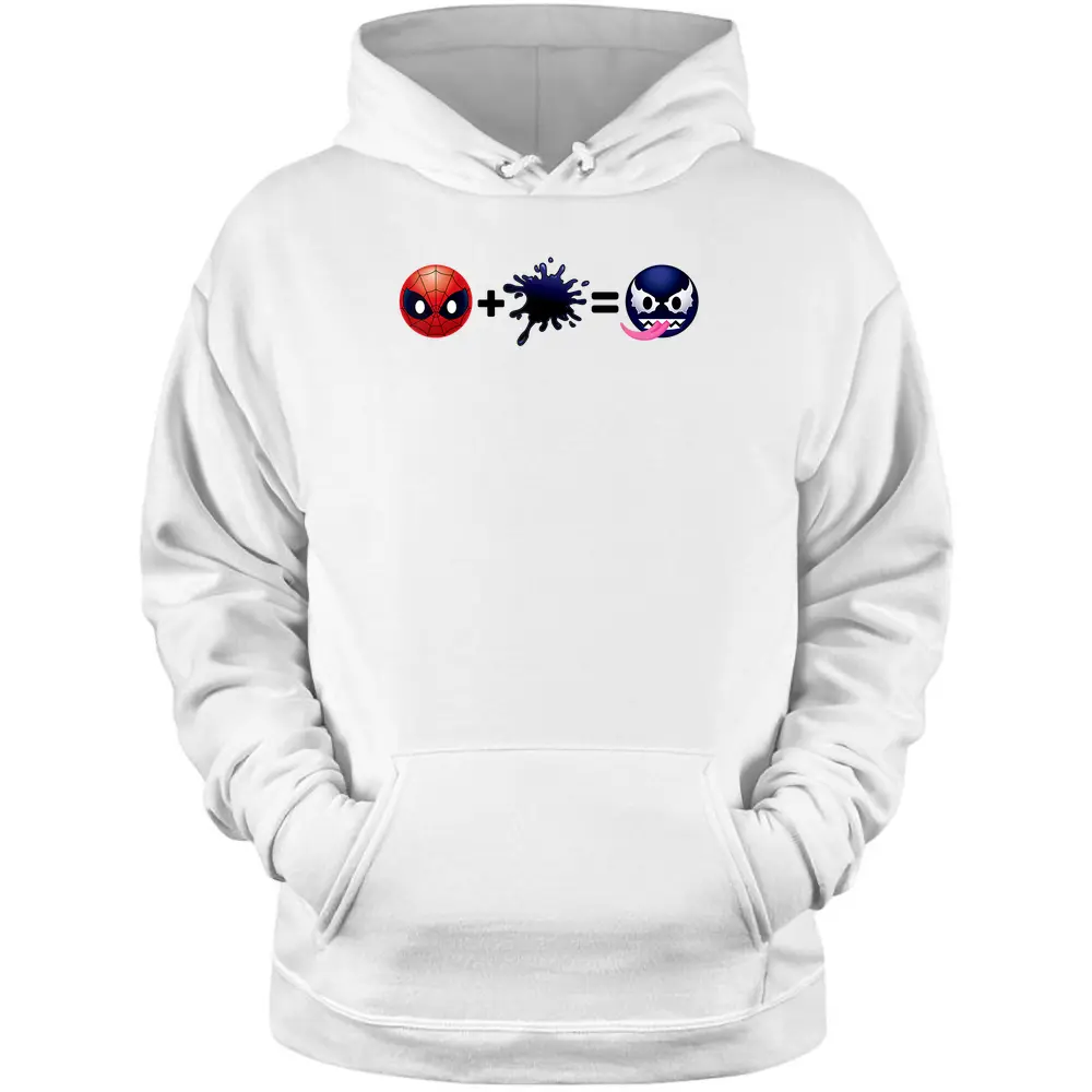 Marvel Spider-man Plus Venom Emoticon Graphic Pullover Hoodie