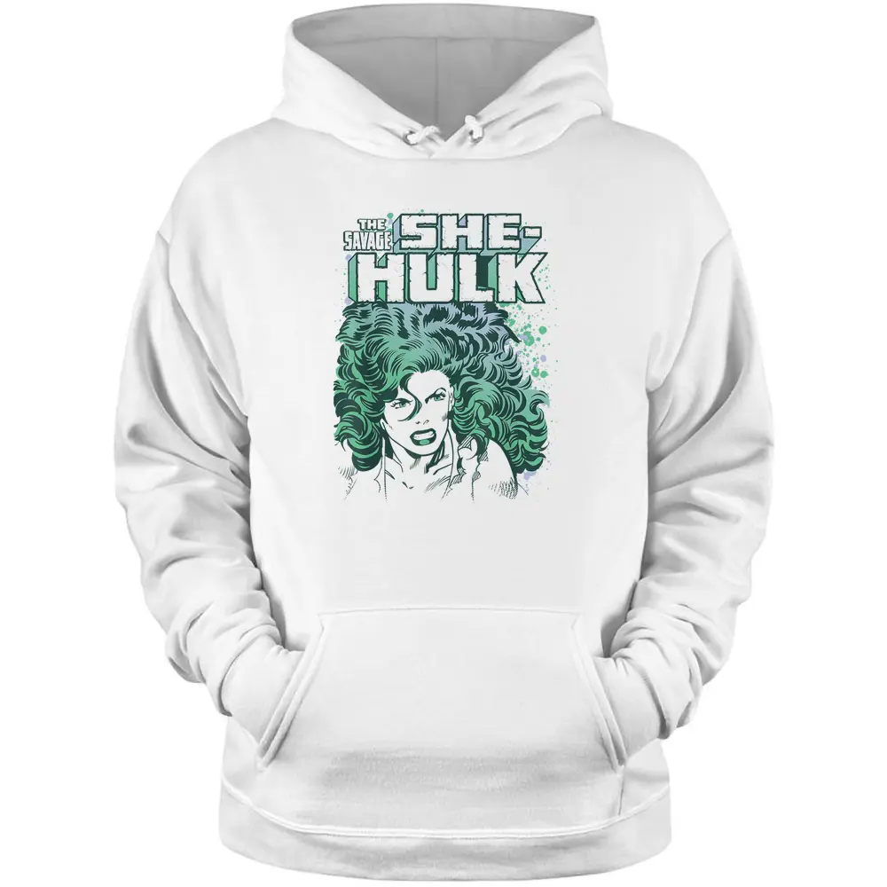 Marvel The Savage She-hulk Colorful Retro Portrait Pullover Hoodie