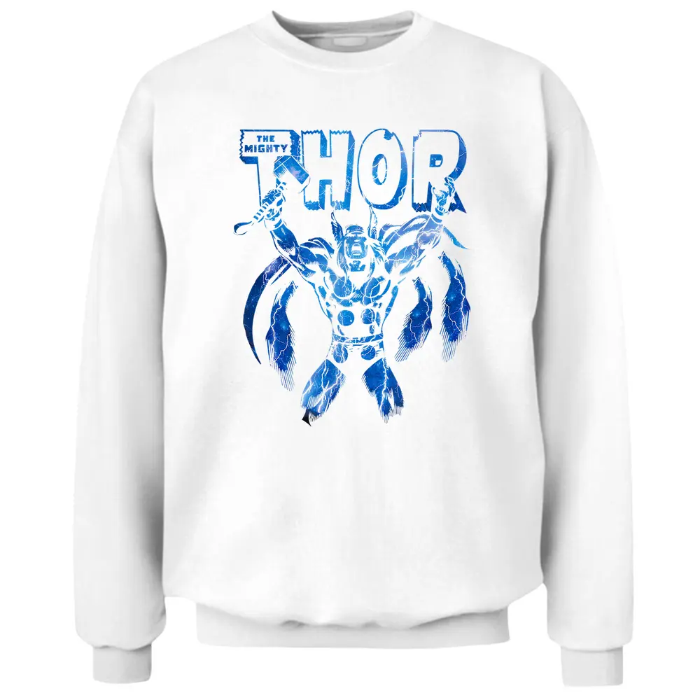 Marvel Thor Classic Ride The Lightning Retro Graphic Pullover Sweatshirt