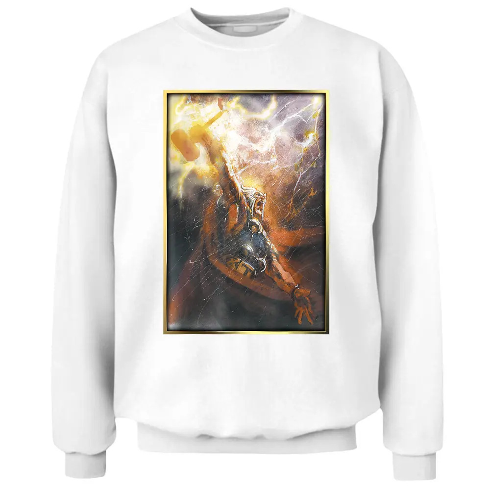 Marvel Thor God Of Thunder Mjolnir Lightning Graphic T-shirt Pullover Sweatshirt