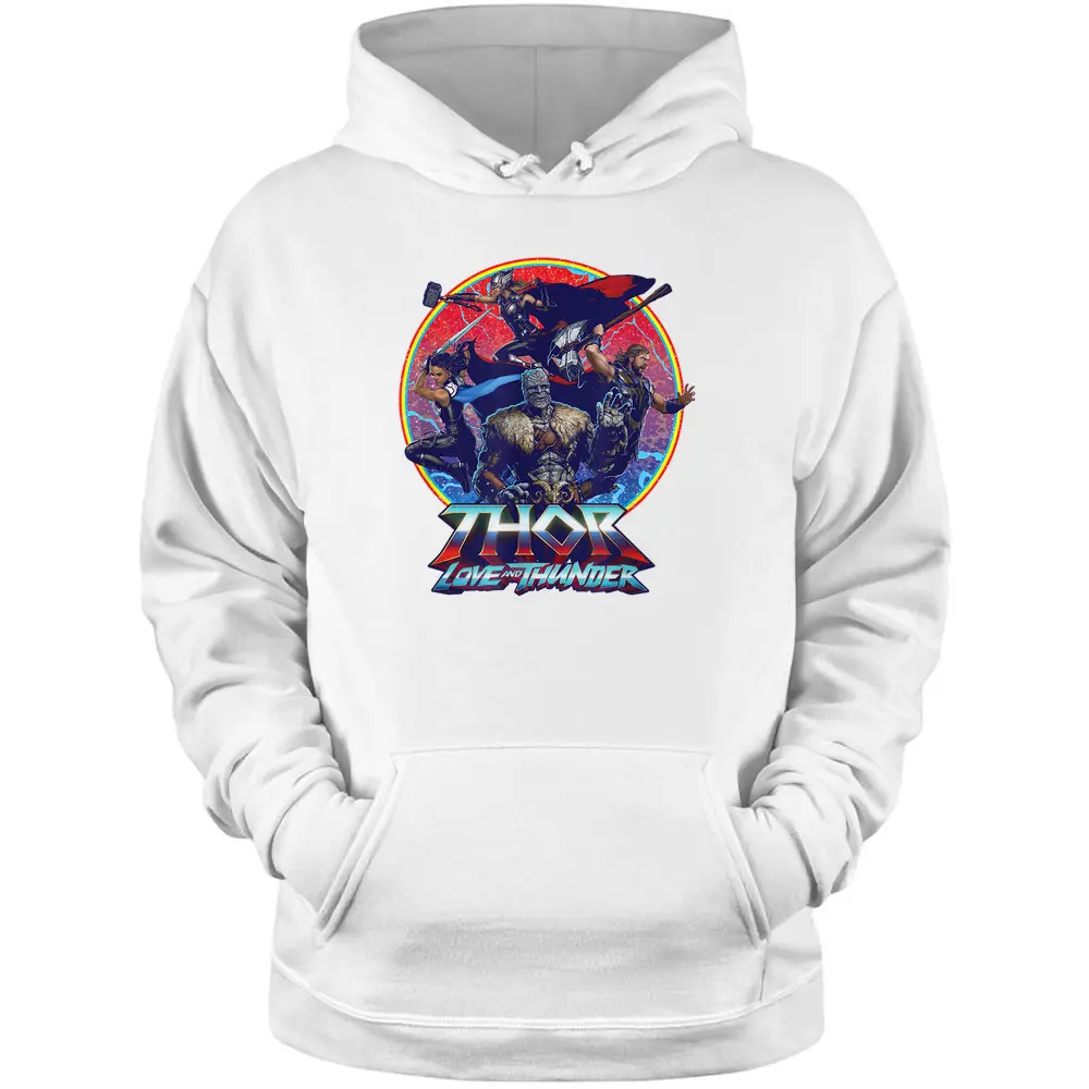 Marvel Thor Love And Thunder Character Badge Pullover Hoodie