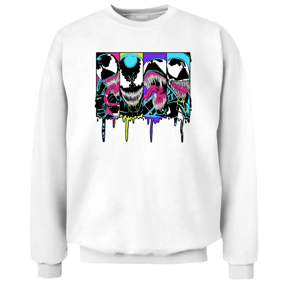 Marvel Venom Colorful Dripping Comic Panel Premium Pullover Sweatshirt