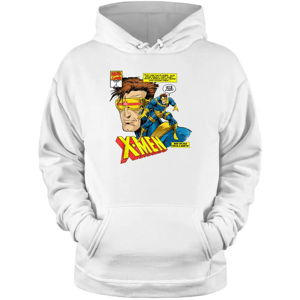 Marvel X-men Cyclops Mutant Distressed Comic Art Pullover Hoodie