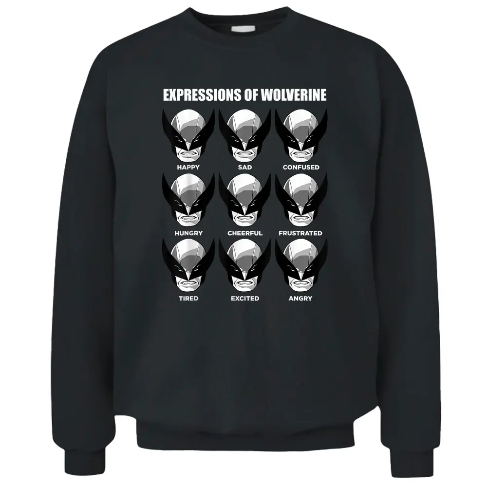 Marvel X-men Expressions Of Wolverine Grid Pullover Sweatshirt