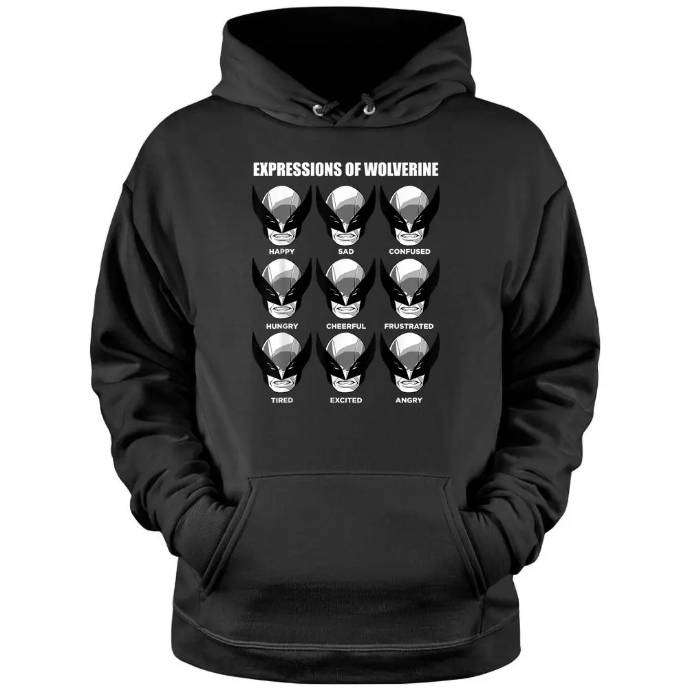 Marvel X-men Expressions Of Wolverine Grid Pullover Hoodie