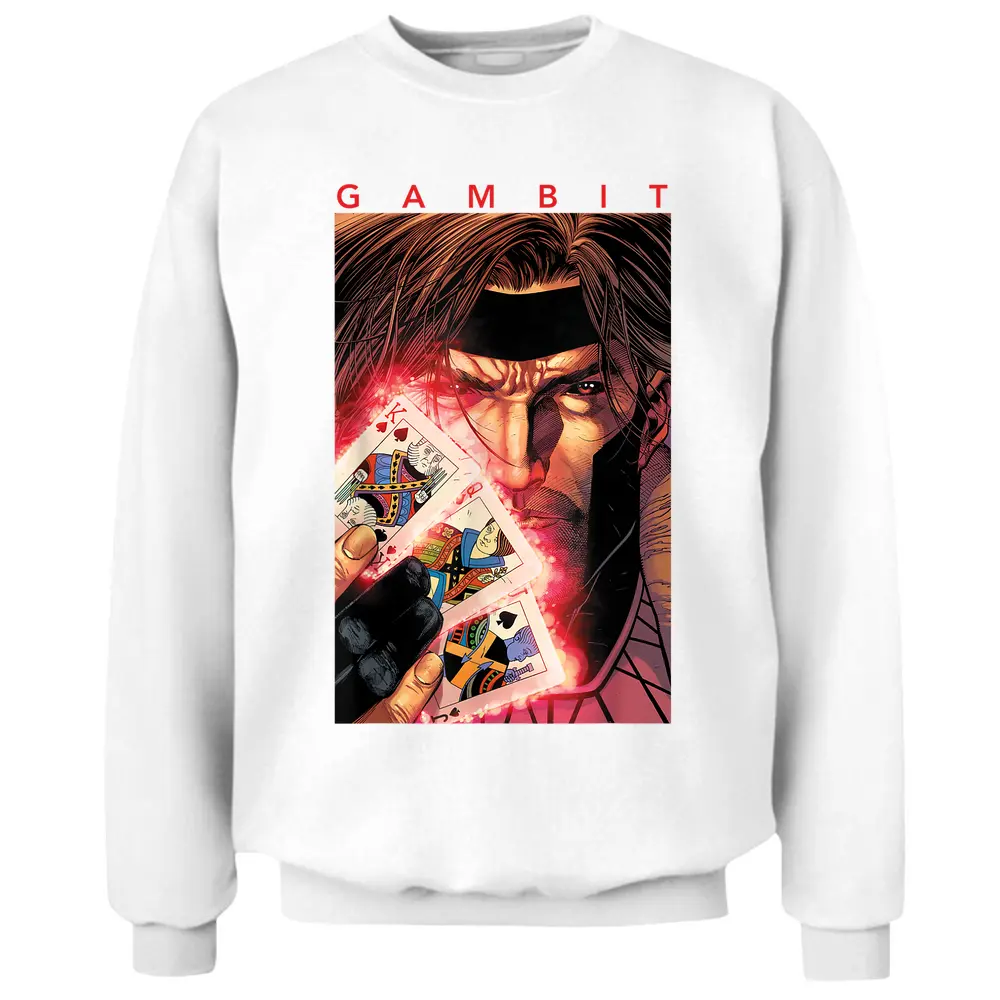 Marvel X-men Gambit Glowing Cards Graphic T-shirt Pullover Sweatshirt