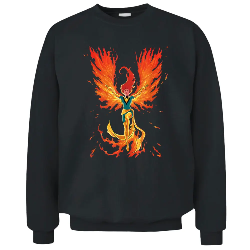 Marvel X-men Jean Grey Phoenix Cosmic Flames Pullover Sweatshirt