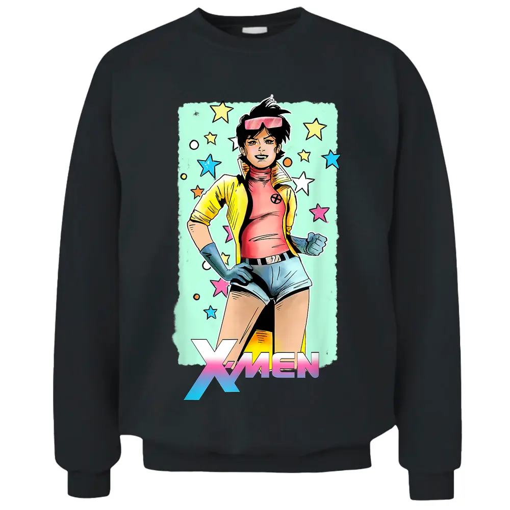 Marvel X-men Jubilee Retro Bubble Color Pop Graphic Pullover Sweatshirt