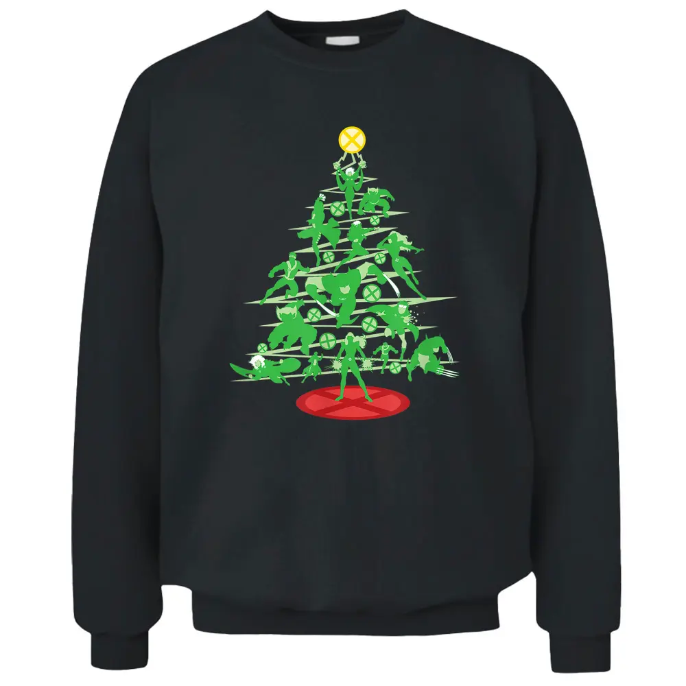 Marvel X-men Mutant Christmas Tree Pullover Sweatshirt