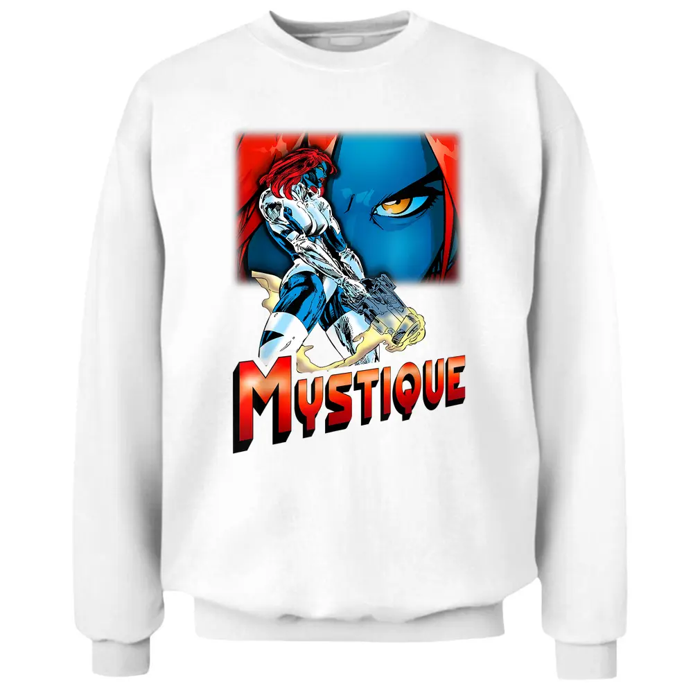 Marvel X-men Mystique Weapons Ready Close-up Graphic Pullover Sweatshirt