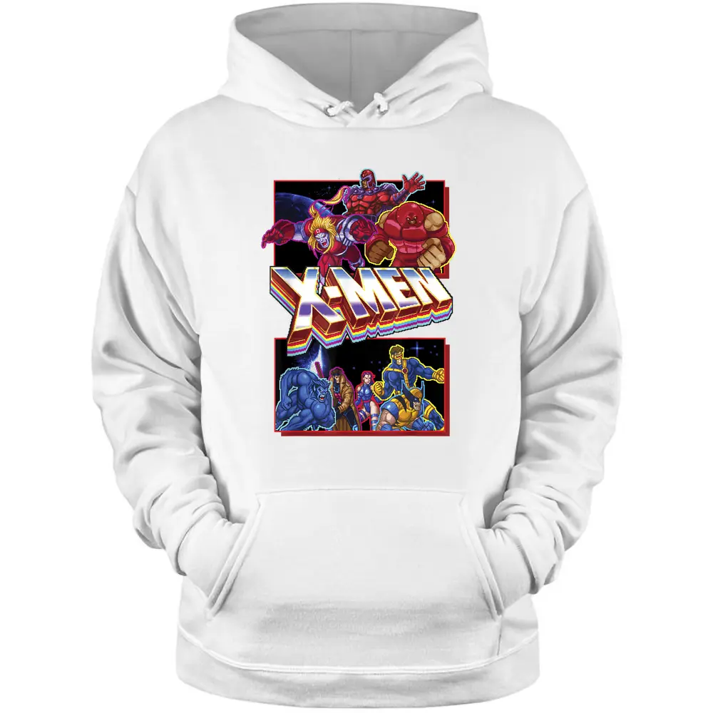 Marvel X-men Retro Video Game Logo Panels Pullover Hoodie