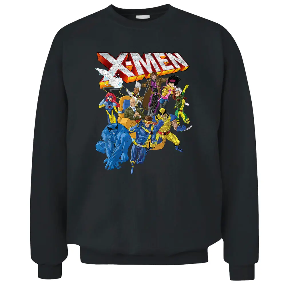 Marvel X-men Vintage Group Shot Logo Pullover Sweatshirt