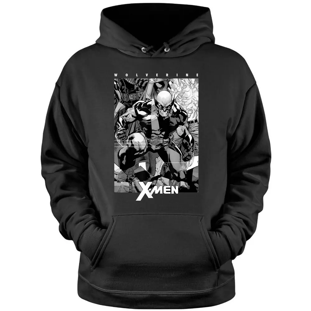 Marvel X-men Wolverine Black  White Comic Panel T-shirt Pullover Hoodie