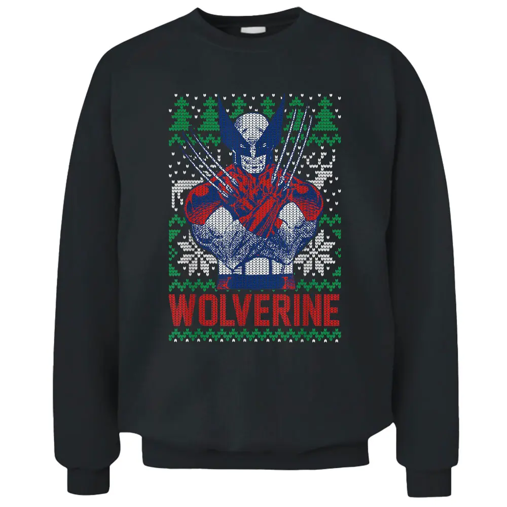 Marvel X-men Wolverine Christmas Tree Ugly Sweater Pullover Sweatshirt