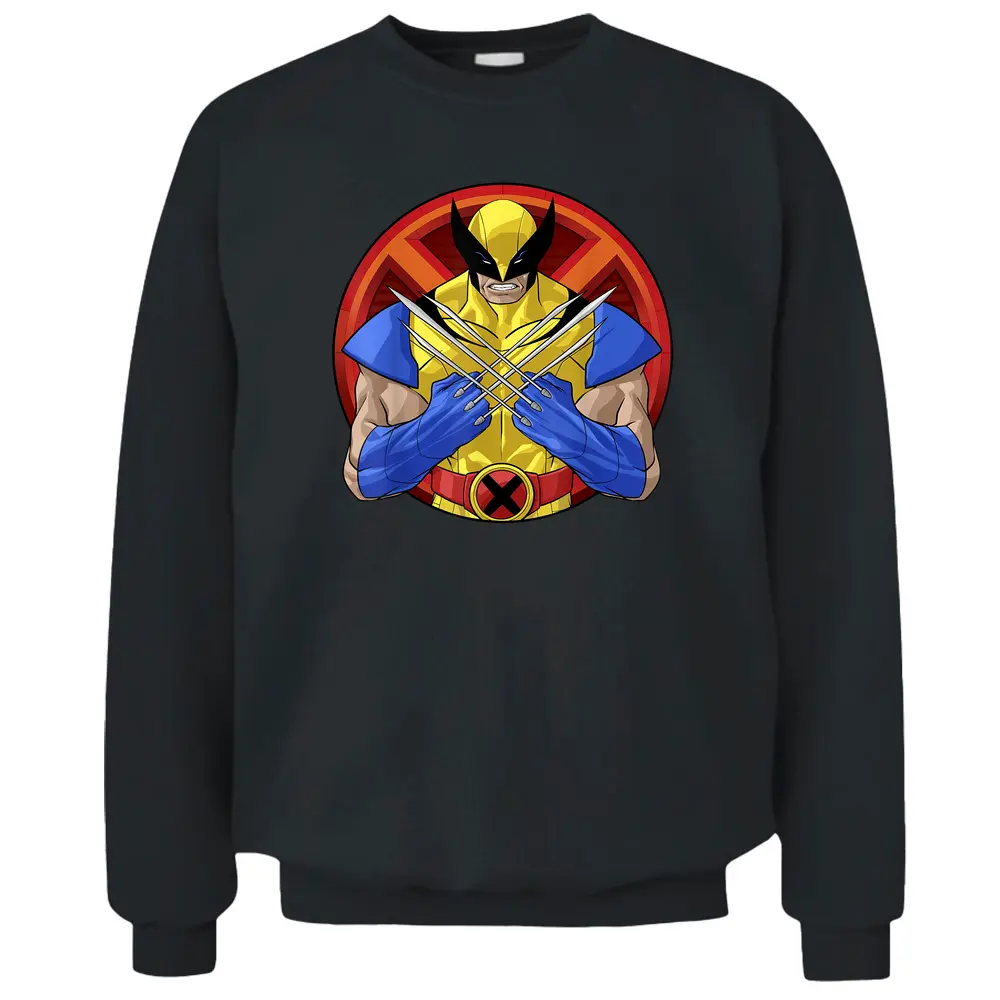 Marvel X-men Wolverine Classic Claw Cross Portrait Pullover Sweatshirt