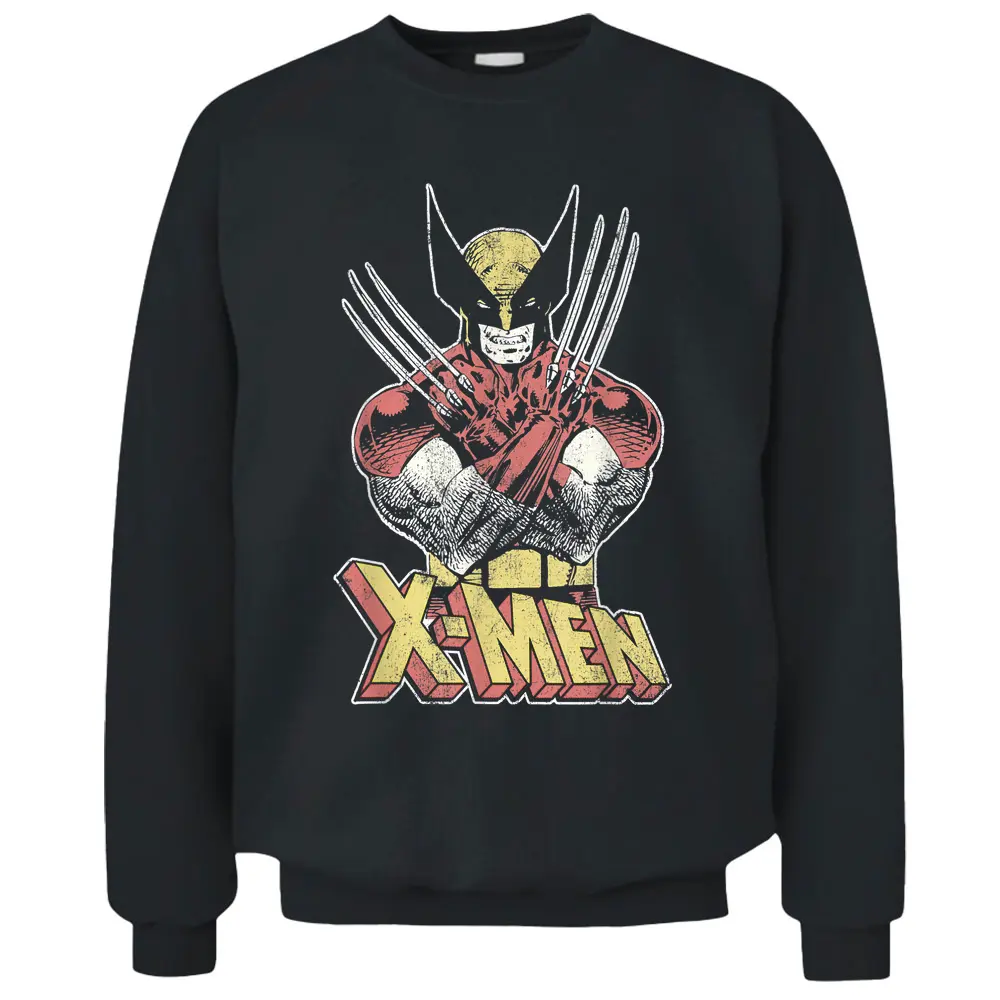 Marvel X-men Wolverine Classic Comic Vintage Graphic Pullover Sweatshirt