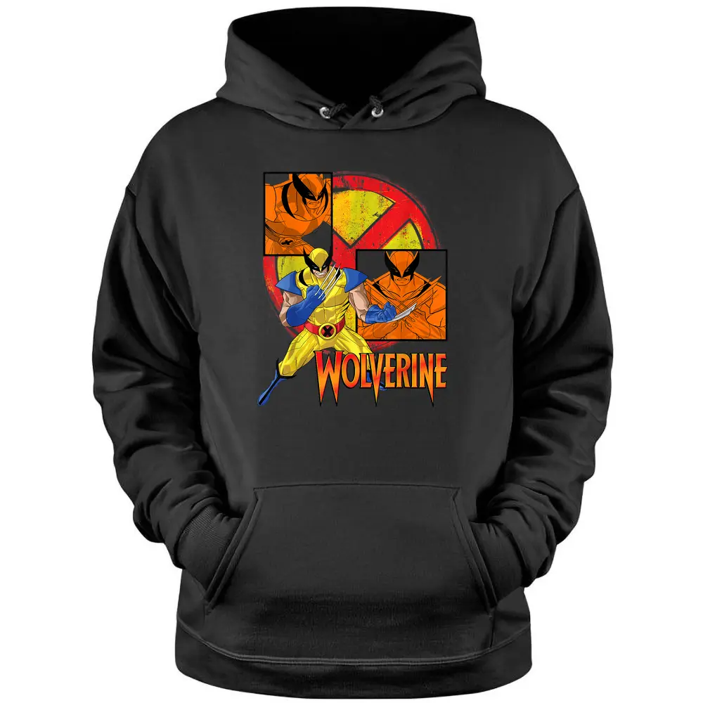 Marvel X-men Wolverine Collage Panel Logo Pullover Hoodie