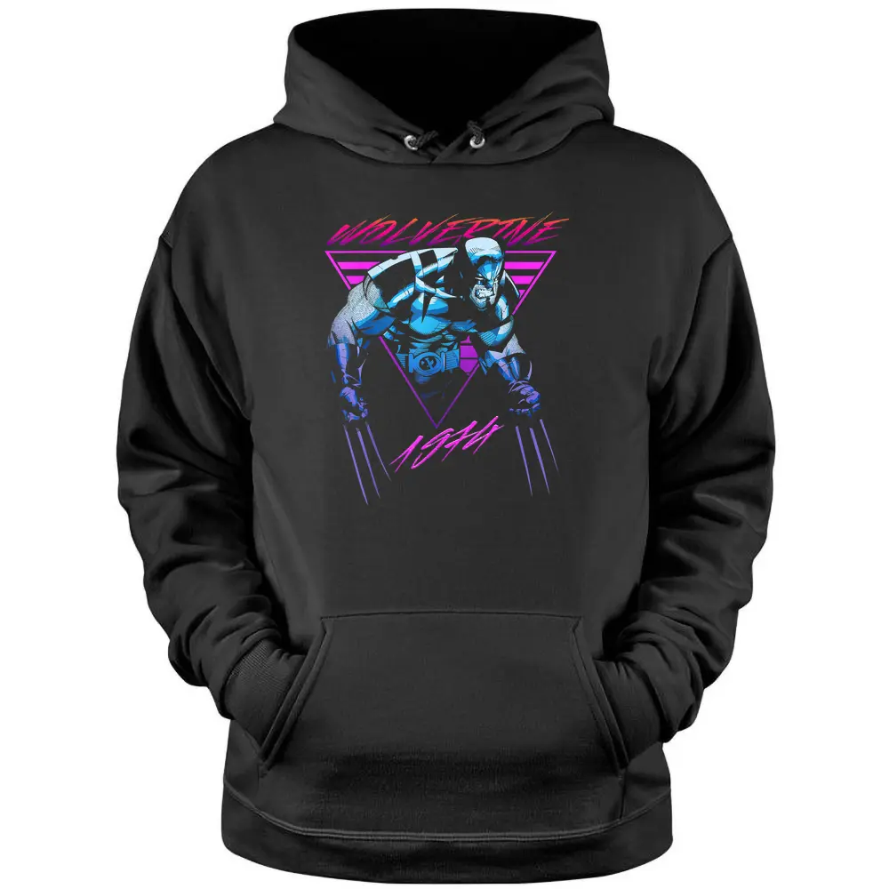 Marvel X-men Wolverine Neon Retro Logan Pullover Hoodie