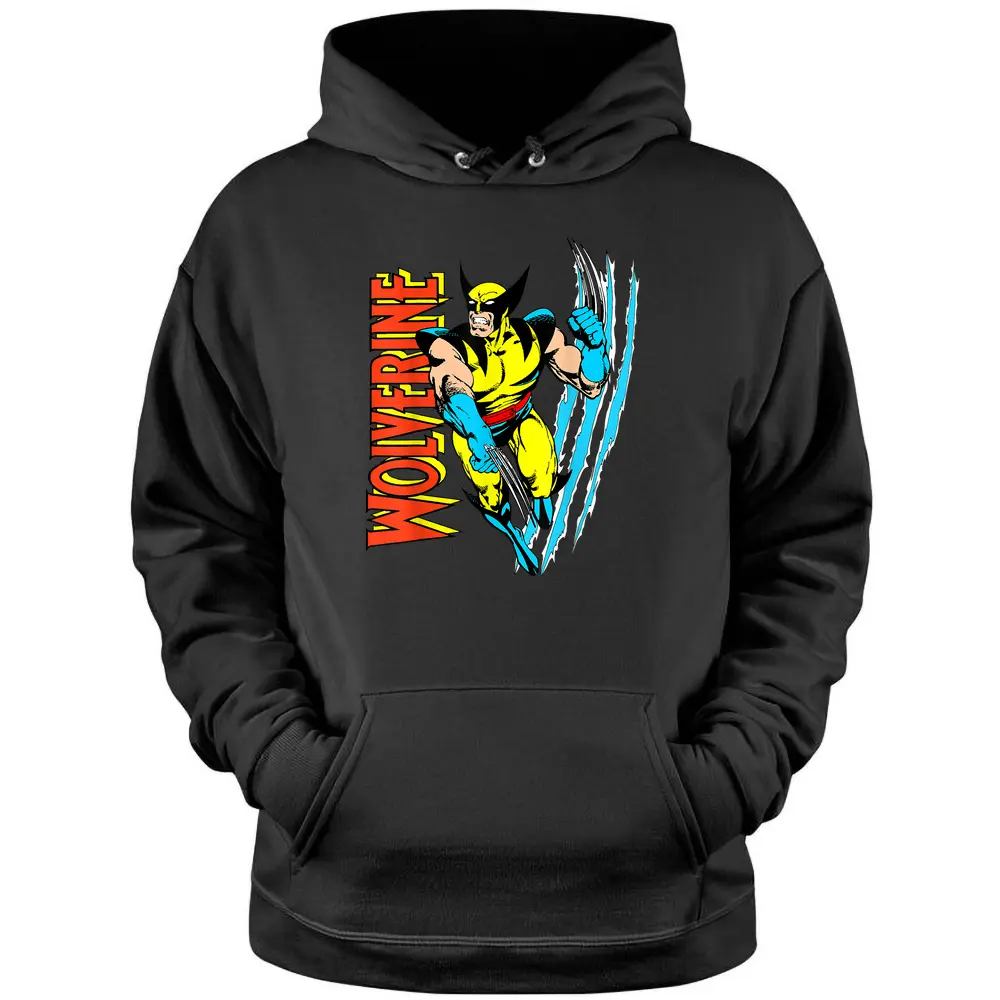 Marvel X-men Wolverine Vintage Claw Slice Graphic Pullover Hoodie