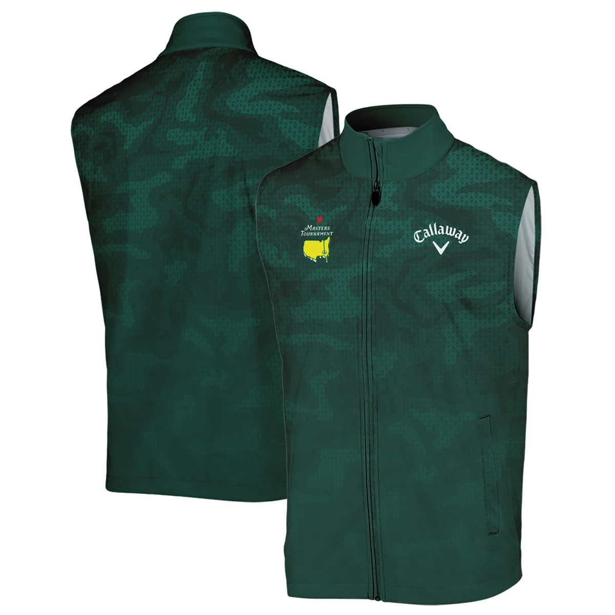 Masters Tournament Callaway Camo Sport Green Abstract Sleeveless Jacket Style Classic Sleeveless Jacket
