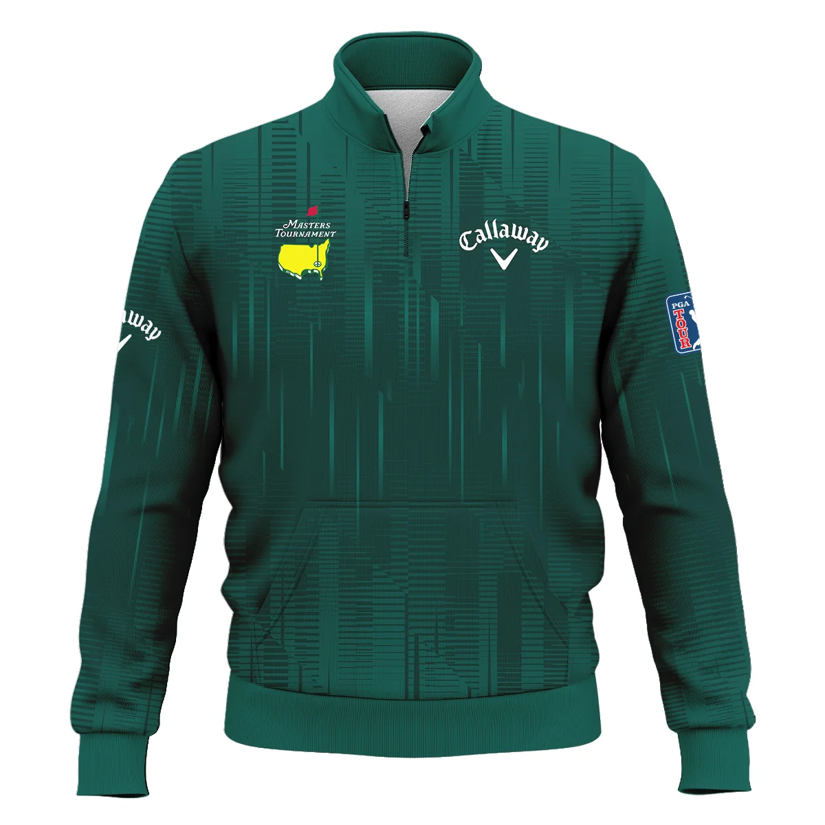 Masters Tournament Callaway Dark Green Gradient Stripes Pattern Style Classic Quarter Zipped Sweatshirt