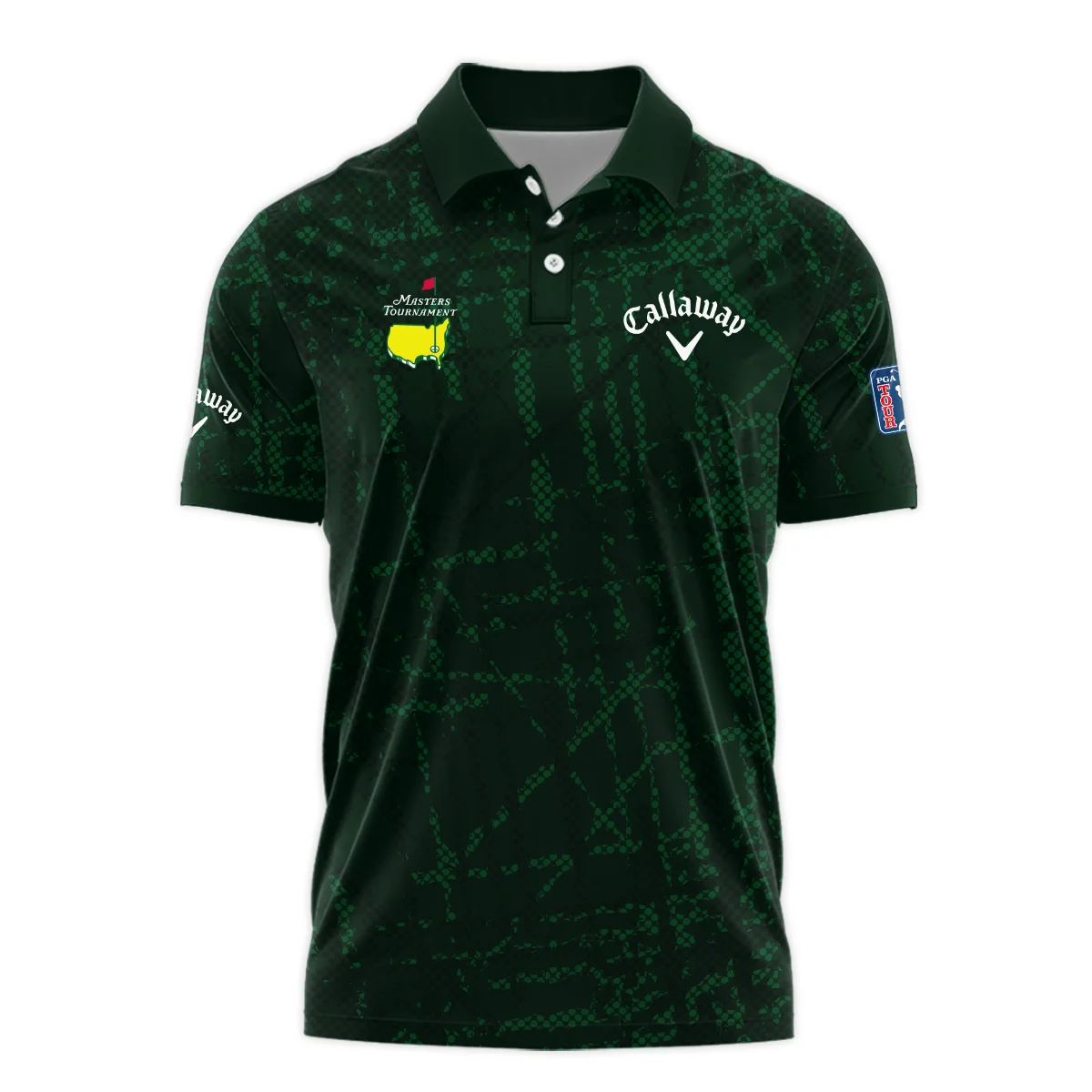 Masters Tournament Callaway Golf Pattern Halftone Green Vneck Polo Shirt Style Classic Polo Shirt For Men