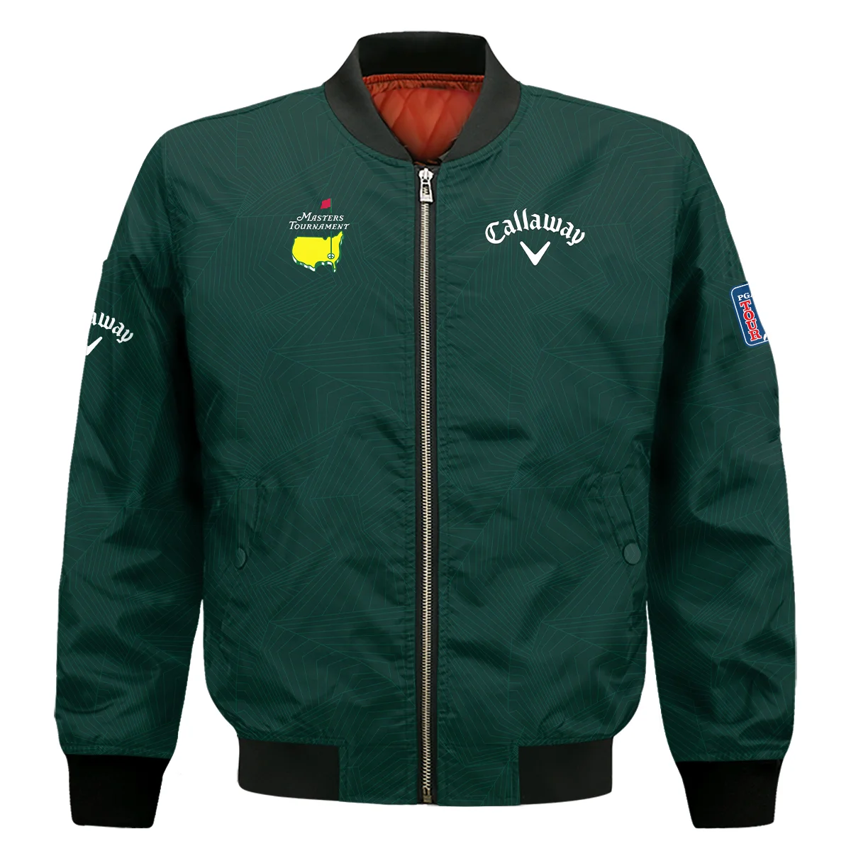 Masters Tournament Callaway Pattern Sport Jersey Dark Green Bomber Jacket Style Classic Bomber Jacket